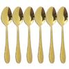 6Pcs/Set Mirror Gold Cutlery Set Cake Fruit Spoon Dinnerware Set Dinner Spoon Tableware Stainless Steel Flatware Silverware Set