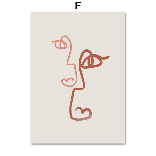 Бохо Матисс вырезанные минималистичные линии лица девушки плакаты и принты настенная живопись на холсте настенные картины для декора гостиной без рамки