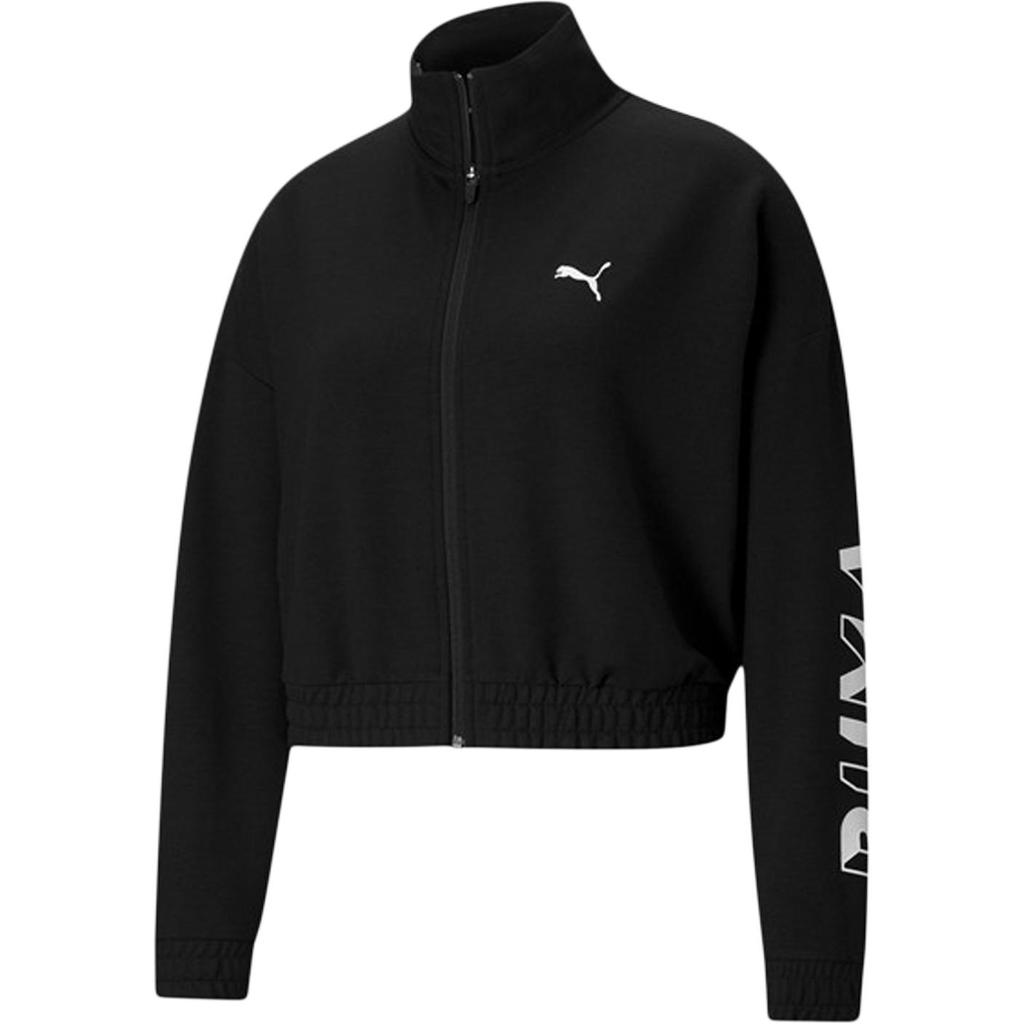 Puma Современная спортивная куртка с принтом букв и воротником-стойкой, женская куртка черного цвета 588732-01