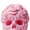 3D Printed Rose Skull Figurine, Durable Plastic Gothic Skull Flowers Sculpture with Detailed Petal And Bone Texture, Matte Finish Halloween Decor Gift