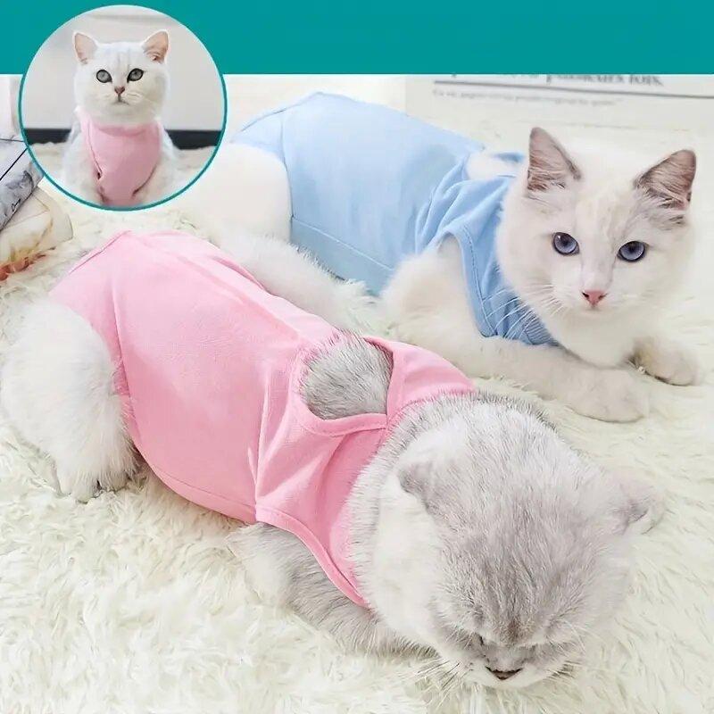 Vogue Weaning Clothes Pet Recovery Suit Pet Supplies For Female Cats Easy To Wear Suitable for All Seasons Adjustable Cat Protective Clothes
