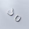 Hermosa:J E071 925 Silver Earrings, Rose Gold Square Earrings, Daily Hoop Earrings