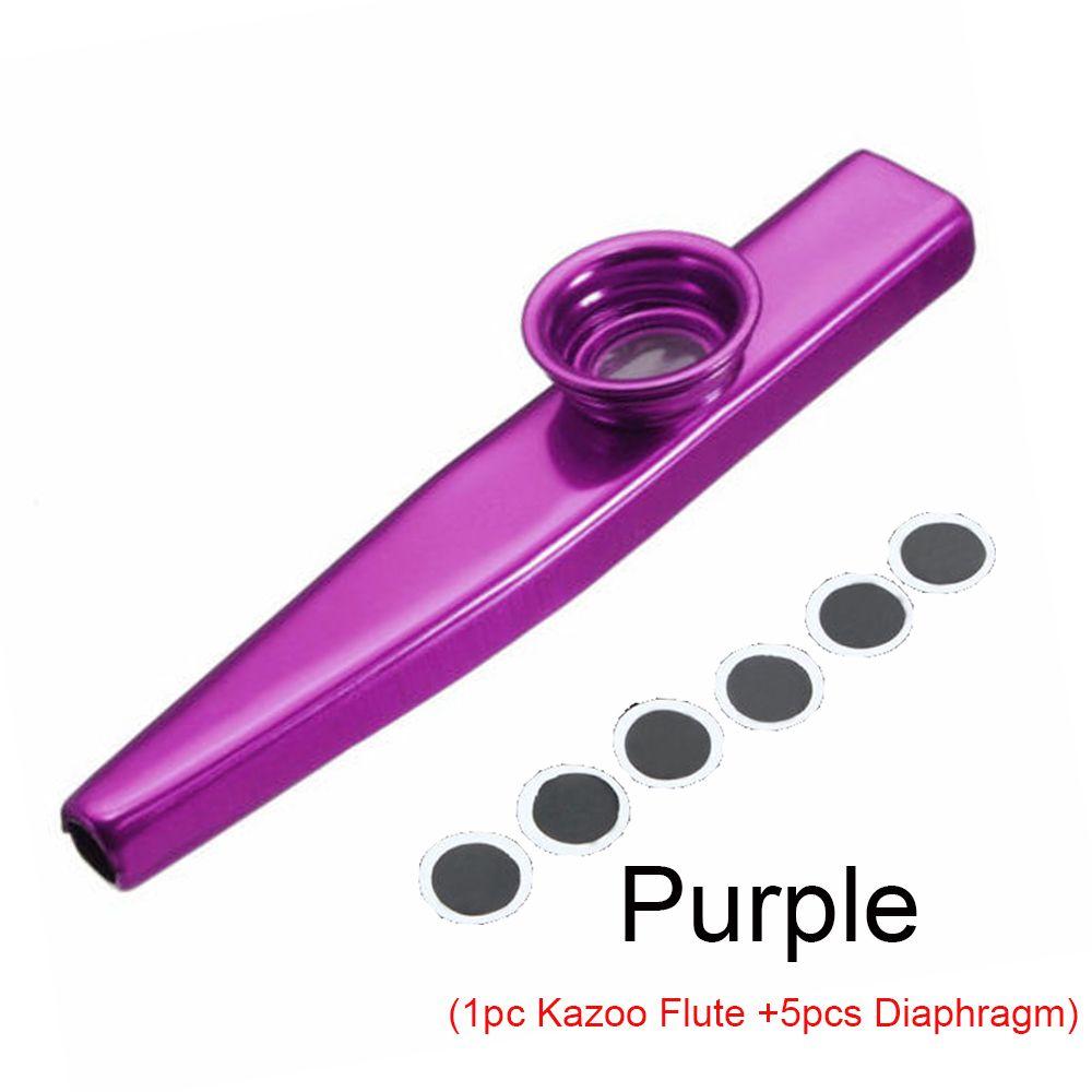 Party Aluminum Gift Children Kids Kazoo Flute 5 Pcs Diaphragm Harmonica Metal