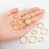 10Pcs 20Pcs Stainless Steel Hollow Double Hole Circle Charms Pendant Bracelet Cabochon Tray Bezel Blank Settings Jewelry Making
