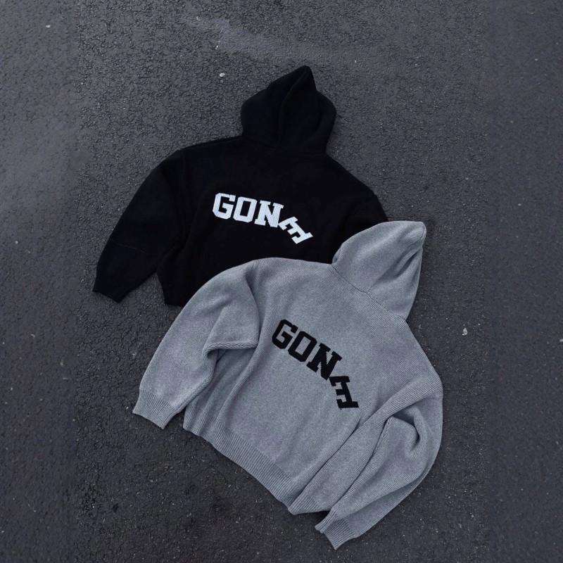 Unisex Streetwear Knit Hooded Cardigan Y2K Style Oversized Sweater Teens Winter Casual Wear