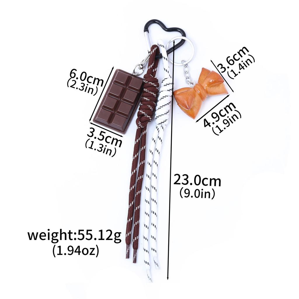 Korea Alkaline Bread Chocolate Bag Hanging Women Woven Rope Bow Love Pendant Girl Gift Fashion Charm Accessories Bag Charm