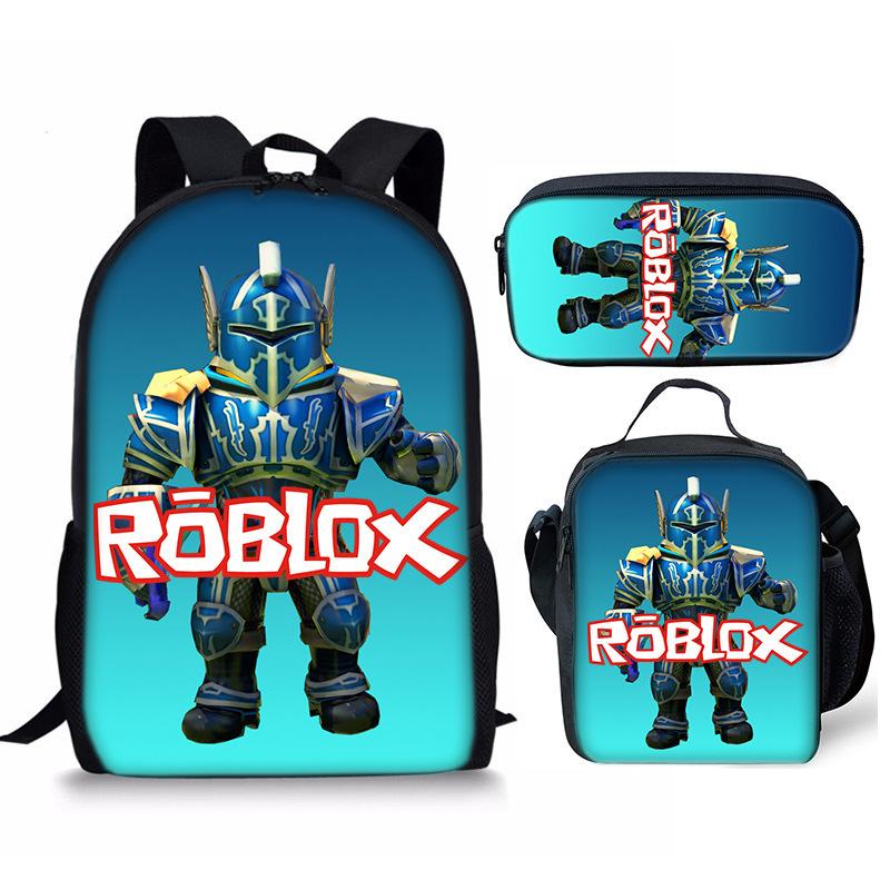 Новый рюкзак для школы Roblox с цифровой печатью, набор из трех предметов: рюкзак, сумка для ланча, пенал