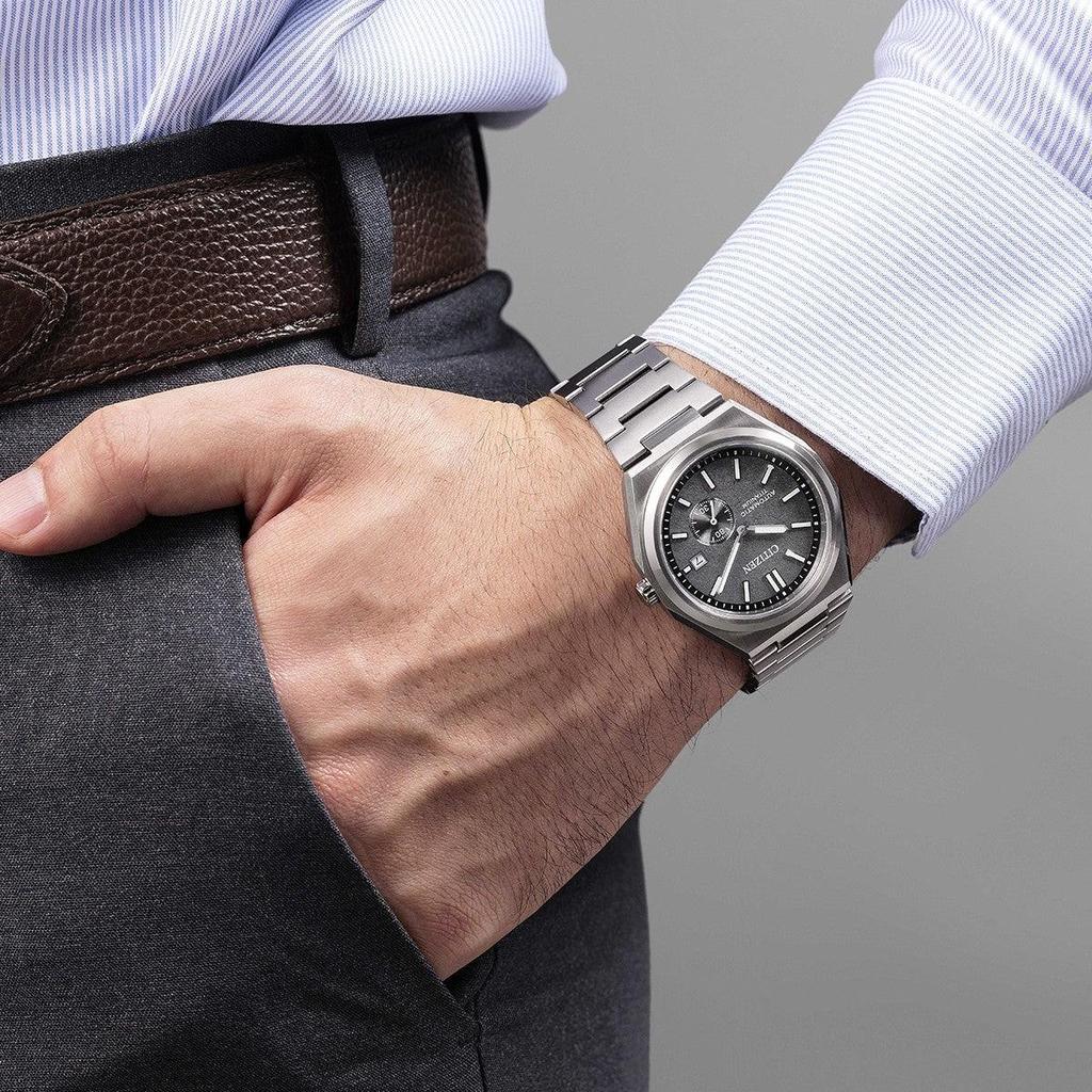 Citizen Мужские механические часы Zenshin Super Titanium с запасом хода 40 часов NJ0180-80H