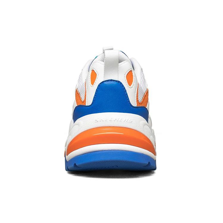 Skechers Stamina V2 Тканевые Круглый носок Удобные Универсальные Низкие Папины кроссовки Мужская кроссовка Белый Оранжевый Синий 894003-WBOR