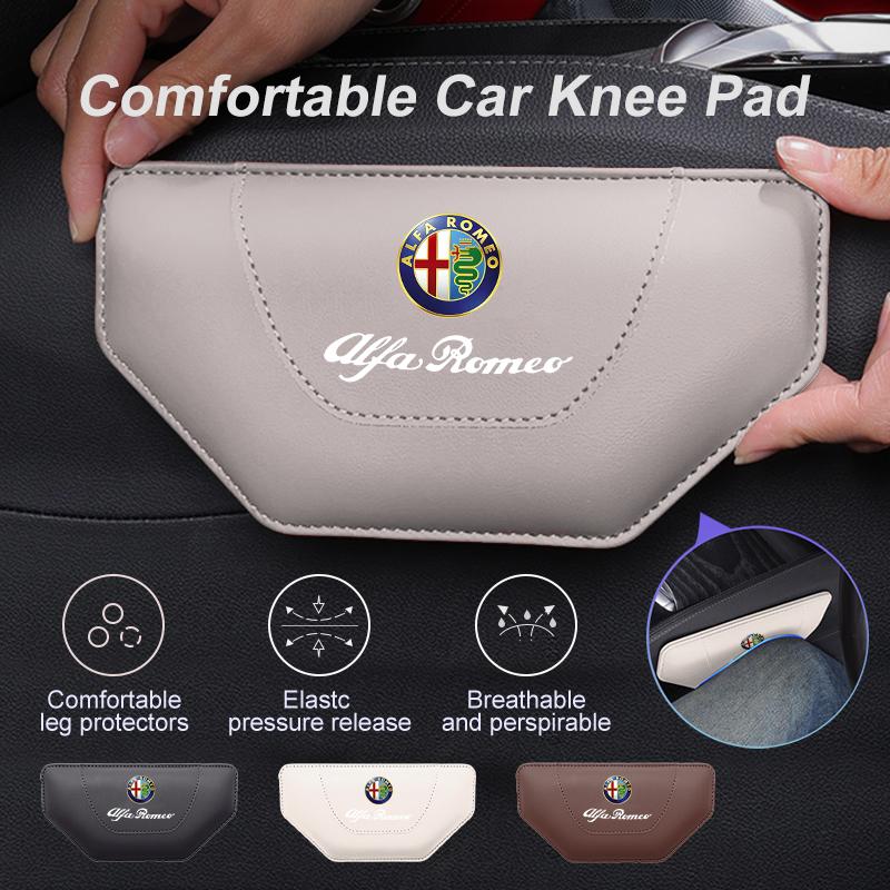 ZNBUA1 Car Knee Cushion Soft Knee Pad Elbow Thigh Support Accessories For Alfa Romeo GT Stelvio F1 Brera Volante Tonale Gloria Disco