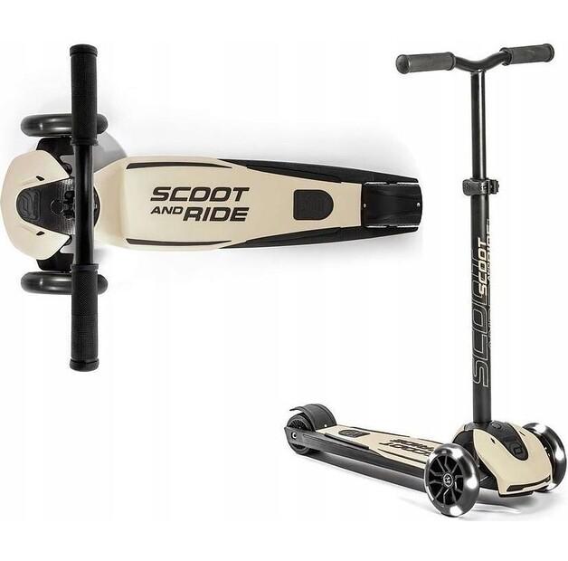Самокат трёхколёсный Scootandride Highwaykick 5 LED серый 5+