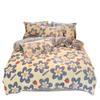 Snowflake Fleece Four-Piece Set, Thickened Milk Coral Fleece Quilt Cover, Double-Sided Fleece Quilt Cover, Bed Sheet, Bed Hat Three-Piece Set