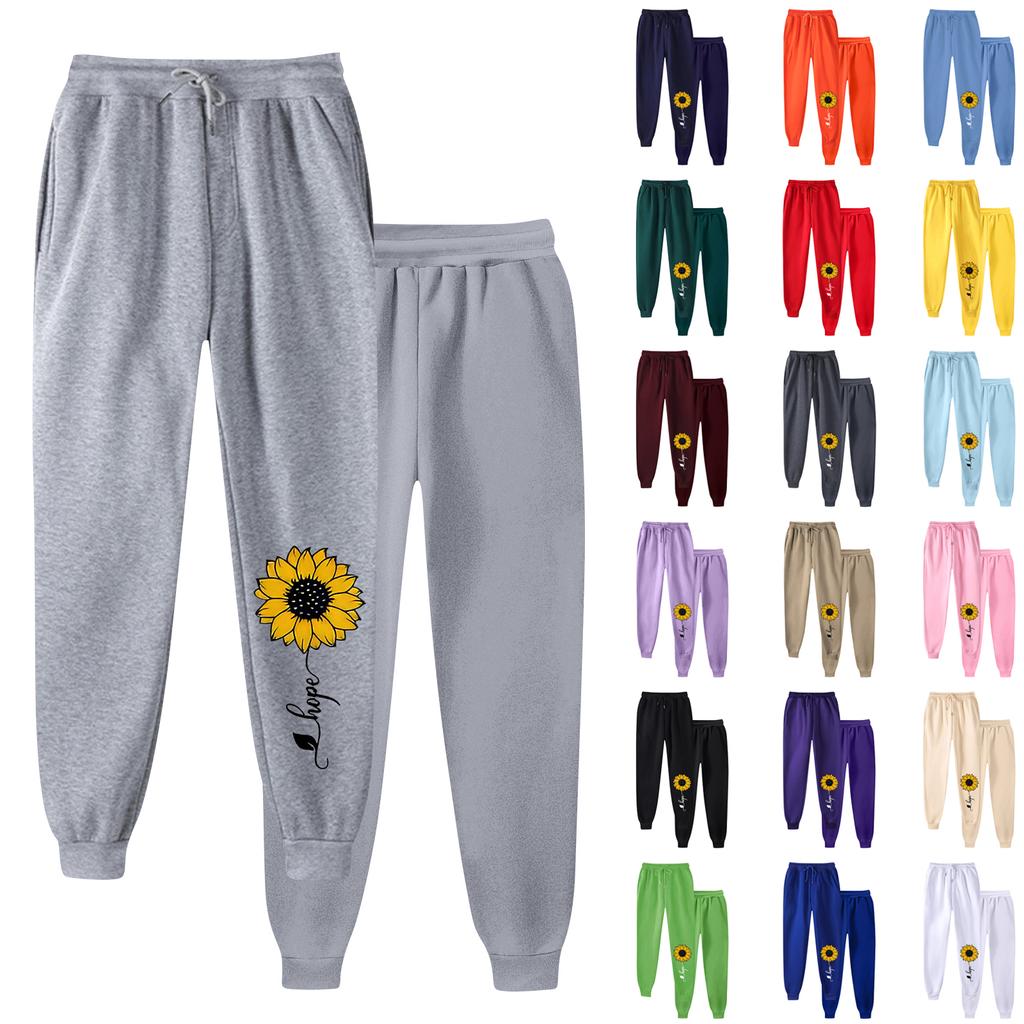 Ladies' Printed Unisex Casual Pocket Drawstring Pants