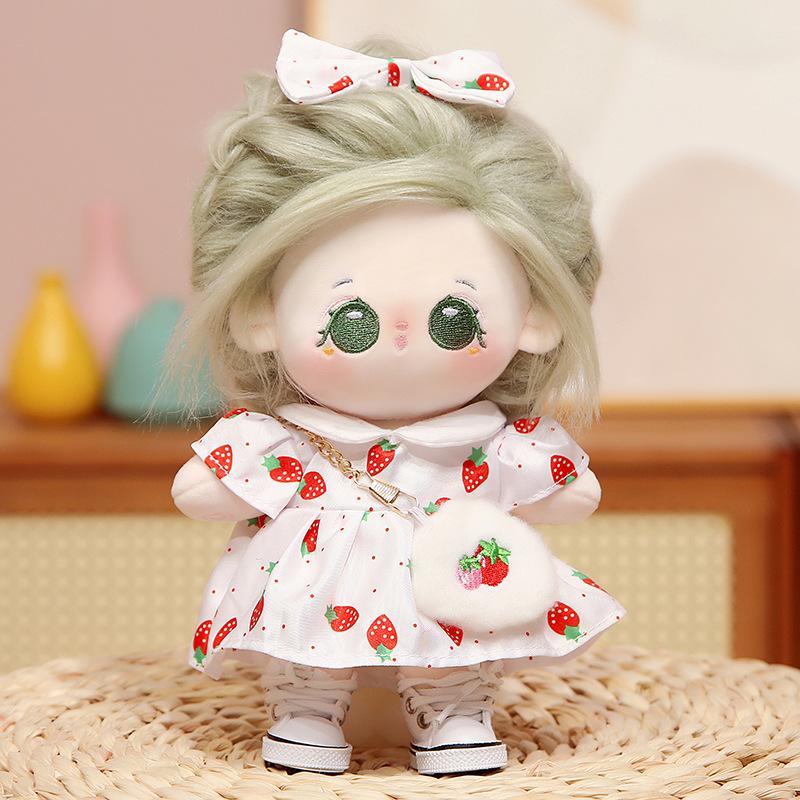 20 см хлопковая плюшевая кукла-девочка может менять одежду, юбки и куклы, чтобы дарить подарки девушкам и парам