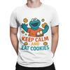 Keep Calm And Eat Monster Vintage Funny Graphic 100 Cotton TShirt sSesame Street Tops Tees For Unisex