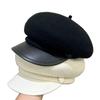 Women's Wool Felt Leather Brim Duckbill Cap - Autumn/Winter British Retro Beret