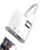 Многопортовый адаптер-хаб USB-C (3-в-1) Совместимо с Apple iPhone 15 Pro Max Plus, iPad Air, Mini, Зарядка Type-C, Устройство для чтения SD-карт, Micro TF-карта,