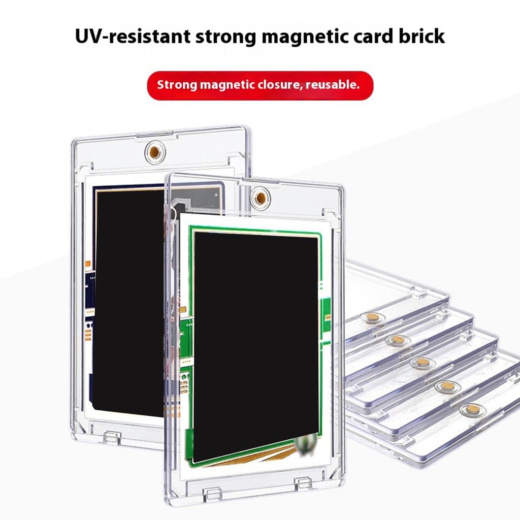 Магнитный кейс для хранения торговых карт Прозрачный держатель для демонстрации Пыленепроницаемый Влагостойкий Для коллекционера игровых карт