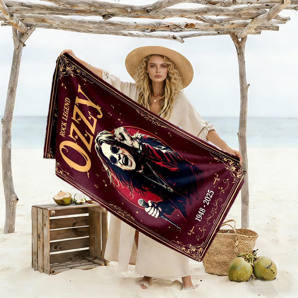 Ozzy Osbourne Beach towel for beach travel Durable Picnic mat, yoga & fitness, camping blanket Bath Accessory