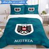 3PCS Austria Football Emblem Bedding Set 2D Printing (Includes 1 Duvet Cover + 2 Pillowcases Coreless), Bedroom decor,Fan Gift