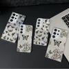 Черный блестящий глянцевый чехол для телефона с принтом бабочек для Samsung S25 S24 FE S23 Ultra A56 A36 A55 A16 A15 TPU PC Hybrid противоударный тонкий прозрачный бампер