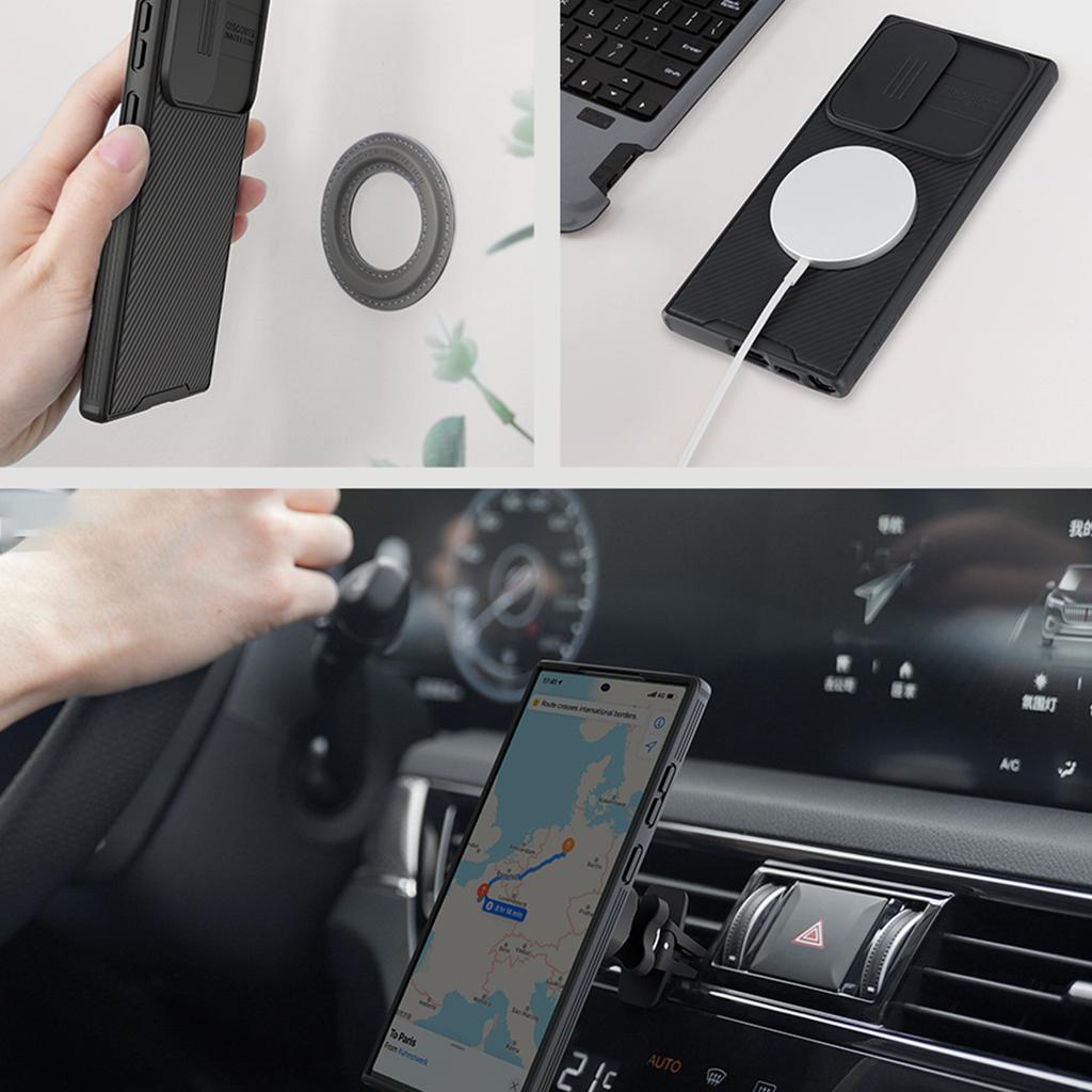 Nillkin CamShield Pro Magnetic MagSafe Case for Samsung Galaxy S23 Ultra - Black with Camera Cover