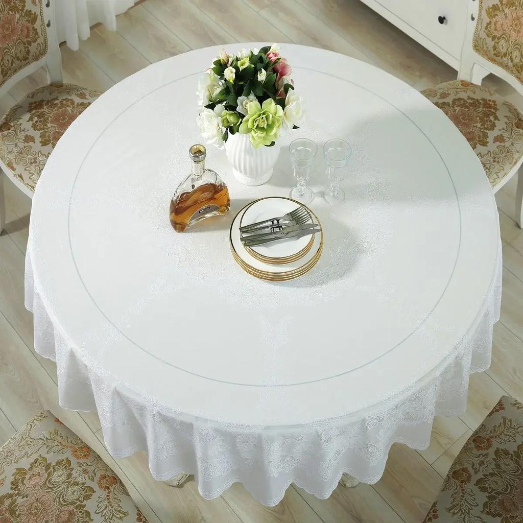 Многоразмерная настольная ткань для горячего тиснения из ПВХ, водонепроницаемая, маслостойкая, не стираемая, круглый коврик для стола, утолщенная бытовая ткань для обеденного стола