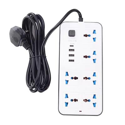 Универсальная вилка Power Multi Tap для розеток EU, US, UK, с удлинителем 1,8 м, портом USB переменного тока типа C, зарядной электрической розеткой