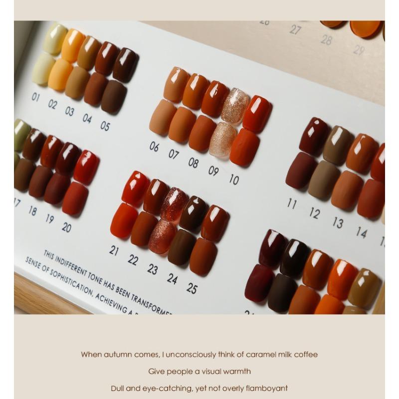 Карамельный молочный кофе с молоком, чай с молоком, кофейный лак для ногтей, клей, популярный цветной клей для ногтей, кофейный цвет, коричневый, светотерапия, нейл-арт