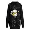 Women's Fashion Christmas Snowman Hoodie Bag Hip Pocket Print Hoodie Dress