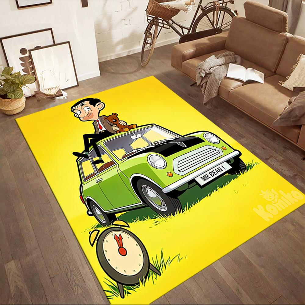Mr. Bean (animated Version) Square rugs are a great choice for living rooms, bedrooms, home décor, and as gifts.