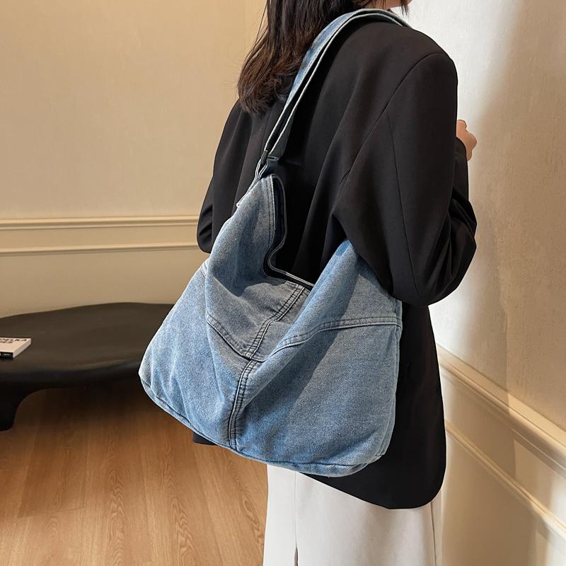 Джинсовая сумка женская сумка через плечо хозяйственная сумка большой емкости студенческая сумка для занятий