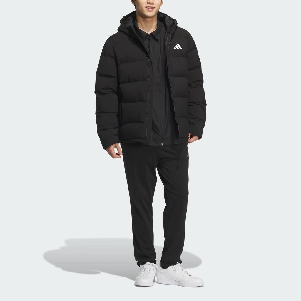 adidas Пуховик с капюшоном Helionic Черный KF4400