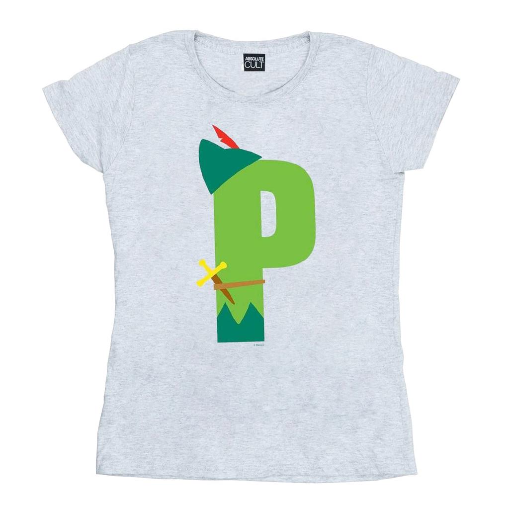 Disney Womens/Ladies Alphabet P Is For Peter Pan Cotton T-Shirt