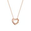 Necklace K18 Pink Gold Open Heart Diamond Cut Pendant Birthday Anniversary Christmas Present Gift Wrapping Included [FANCIME] Women's