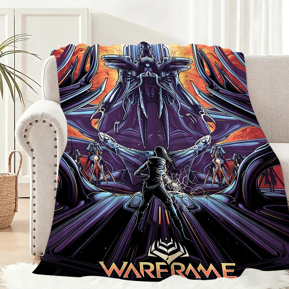 Popular Games Warframe Throw Lightweight 240g Flannel Blanket Soft Skin-friendly for Summer Cooling