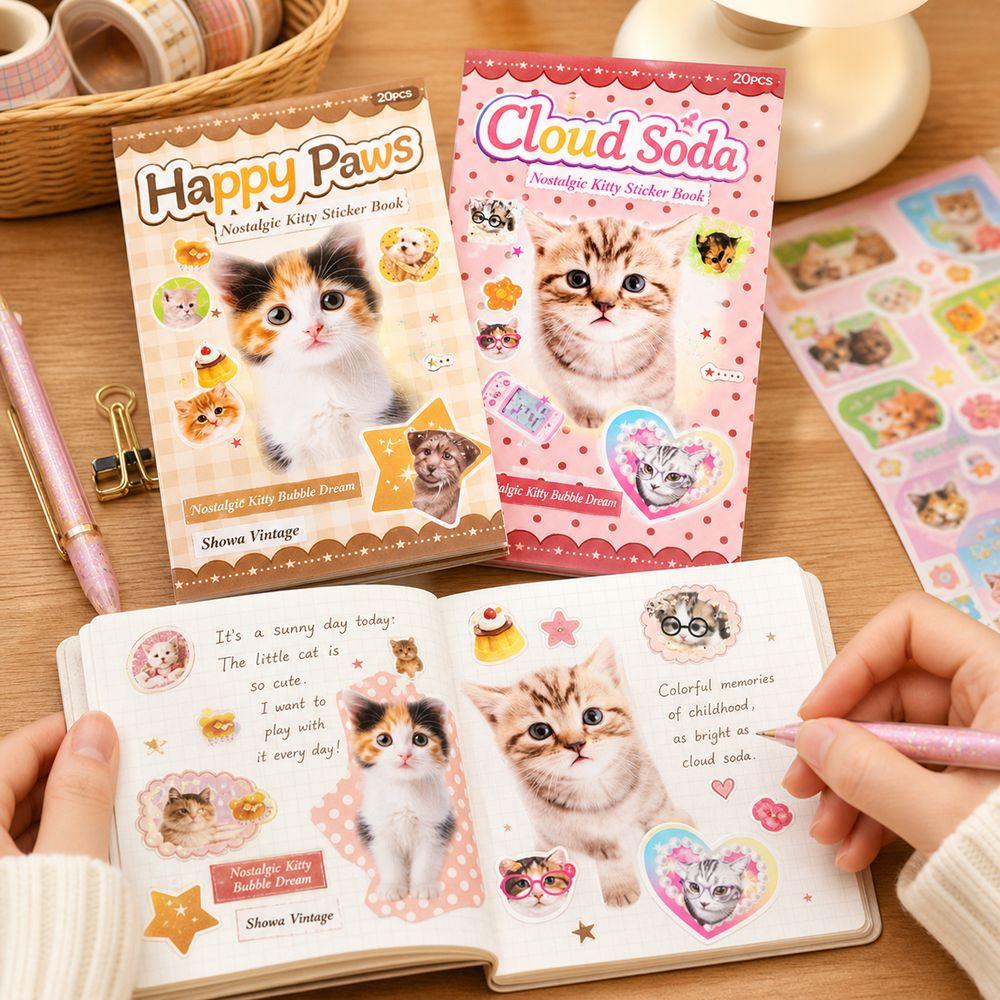 Matte Film Sticker Sheets Cat And Dog Patterns Decorative Stickers Cartoon Stickers Journaling