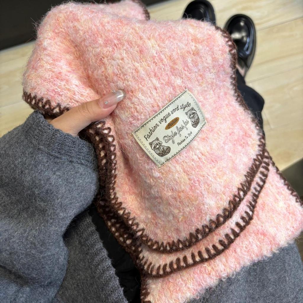 Retro Loose Knit Scarf: Thick, Warm, Versatile for Autumn & Winter