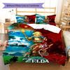 Постельное белье с узором Zelda Комплект одеял Покрывало Наволочка Домашний Декор Подарок (1 пододеяльник + 2 наволочки, без наполнителя)