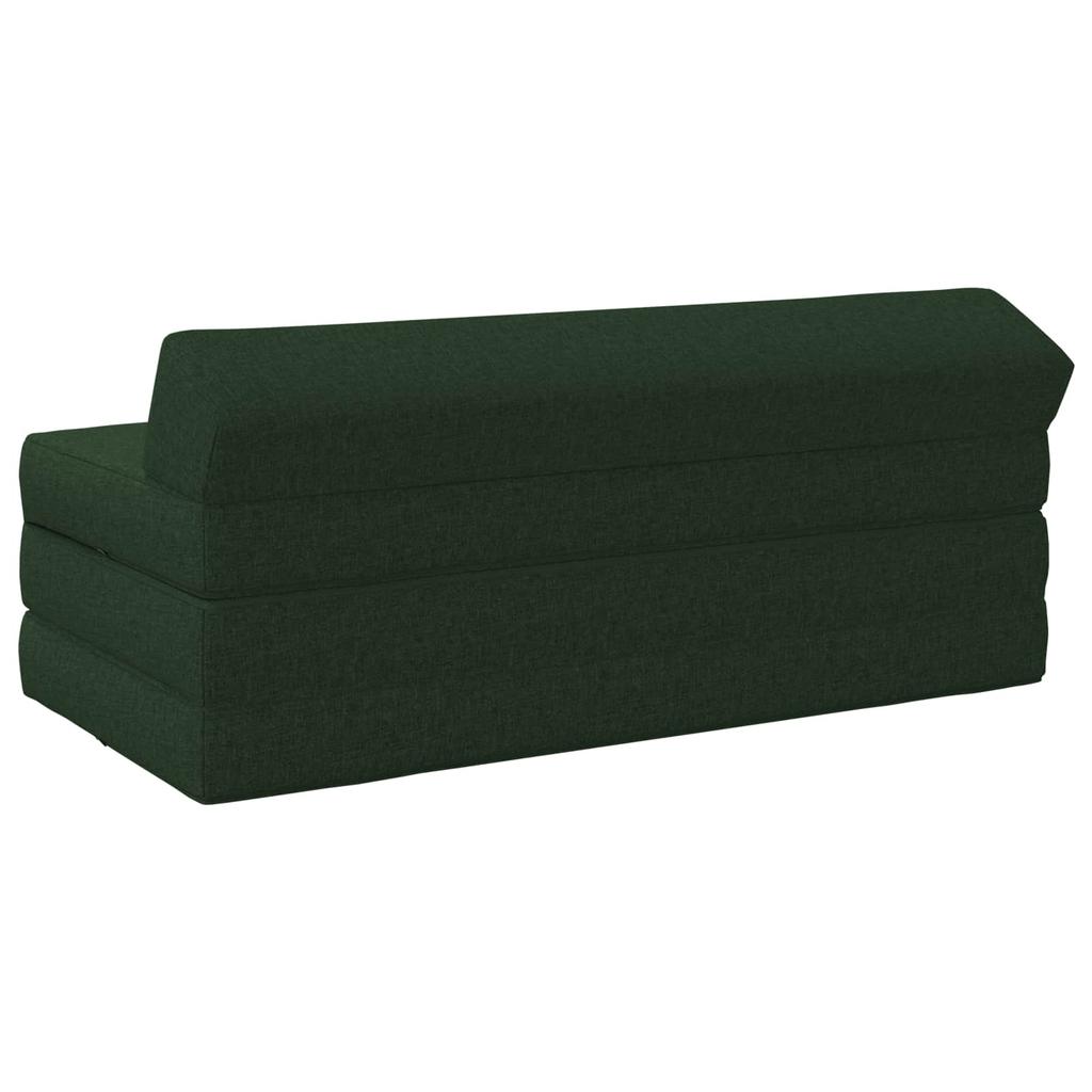 Folding Sofa Bed Dark Green 120 x 60 x 49 cm Fabric