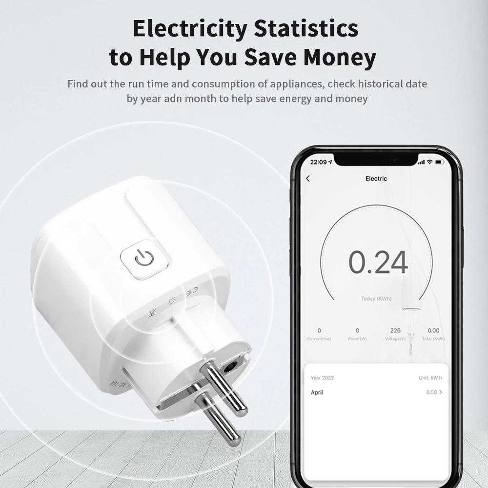 Умная розетка Tuya Zigbee 20a EU, умная розетка для монитора, розетка для монитора, приложение Smartlife, дистанционное управление, работает с Alexa Google Home