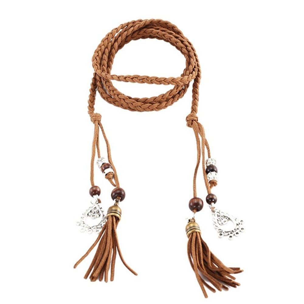 Style Waistband Knot Decorated Dress Accessories Tassles Belts Braided Belt Waist Chain Waist Rope