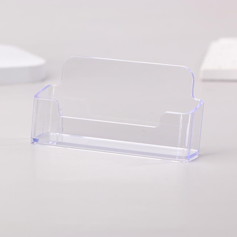 1Pc Clear Desk Shelf Box Storage Display Stand Acrylic Plastic Transparent Desktop Bussiness Card Holder Place Card Holder