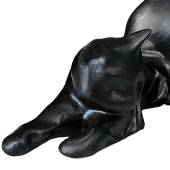 Хэллоуин Статуэтка кота-призрака Светящаяся в темноте Черно-белая статуэтка кота-призрака из смолы Украшение Настольное украшение Подарок для любителей кошек