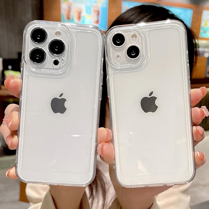 Роскошный прозрачный противоударный чехол для iPhone 15 14 13 12 Mini 11 Pro X XR XS Max 7 8 Plus SE прозрачный бампер мягкий чехол из ТПУ