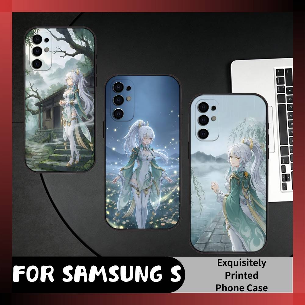 Игровой чехол для телефона ZiBai G-Genshin для Samsung S25, S24, S21, S22, S23, S20, Ultra, S26, Plus, Fe, Note, 5G Черный