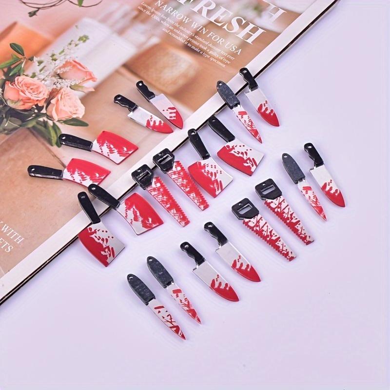 [Хэллоуин Акриловые Серьги] 10 шт. Хэллоуин Плоские Акриловые Забавные Серьги-подвески в виде ножей Набор аксессуаров для ожерелья