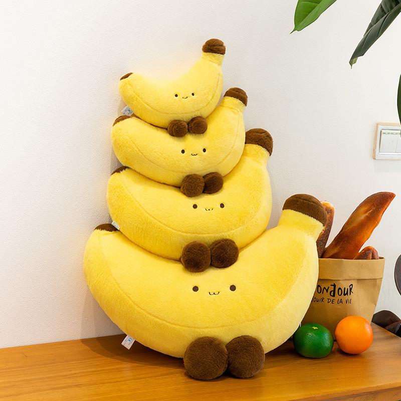 Fruitshaped Plush Banana Cushion With Short Pile Fabric Kids Bedroom Decor