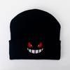 New Animation Cartoon Geng Gui Big Mouth Red Eyes Embroidery Autumn and Winter Wool Knitted Hat Pullover Thermal Hat