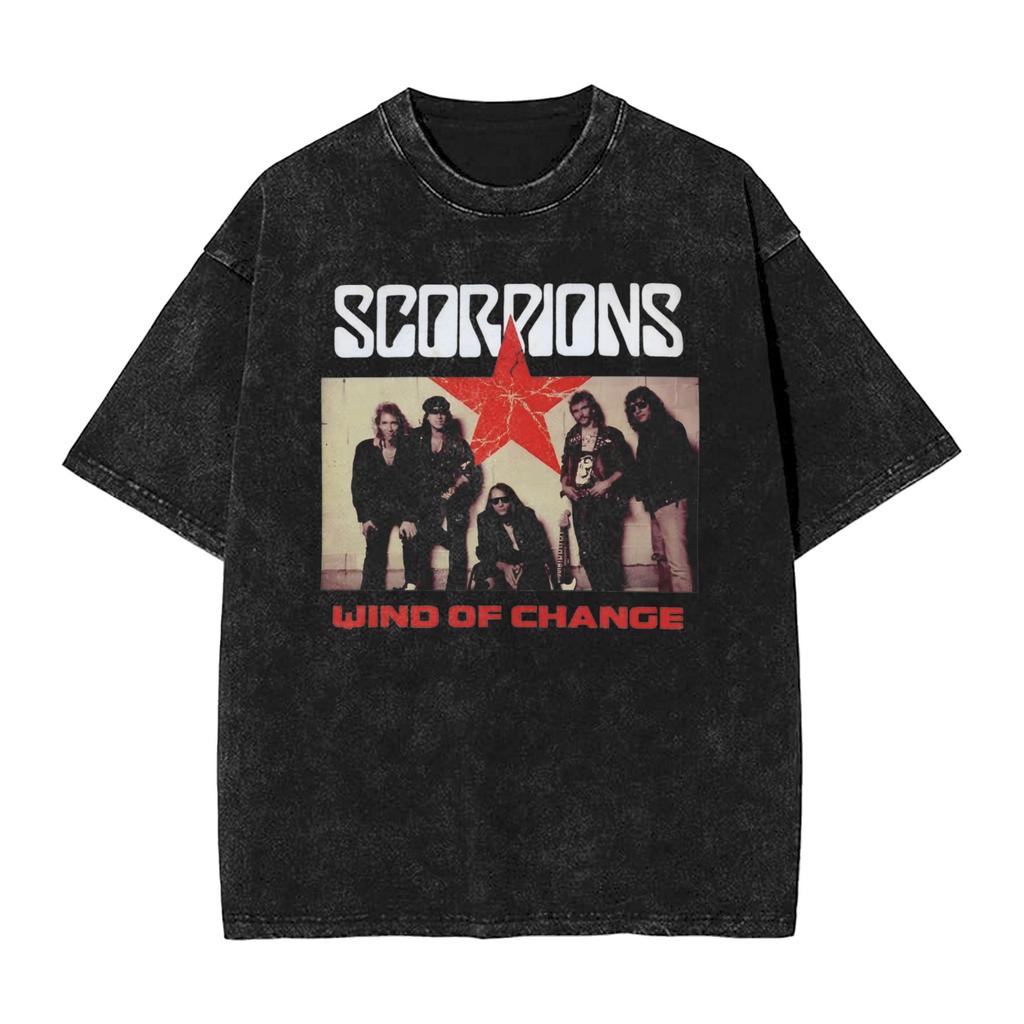 Scorpions Рок-группа Роза Винтажная Футболка для Мужчин Crazy Хлопковые Футболки Круглый Вырез Короткий Рукав Футболка С Принтом Одежда
